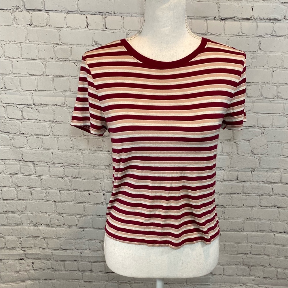 CAPE JUBY T-Shirt Striped Pink Berry & White-Medium